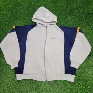 Dunlop Zip Hoodie Womens L/XL 23x22 Baggy Cropped Tri-Color